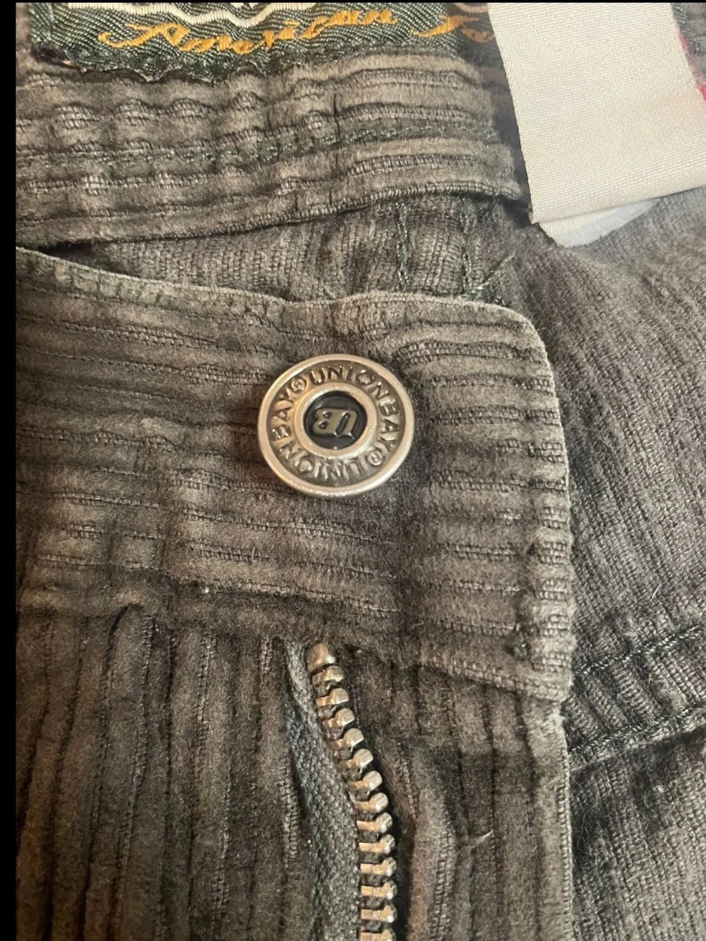 Vintage Y2K Union Bay Army Olive Green Corduroy Jeans Pants 34x29 Indie